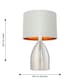 image 7 of First Choice Lighting Valentina Brushed Chrome Touch Lamp with Light Grey Cotton Shade Silver | Grey