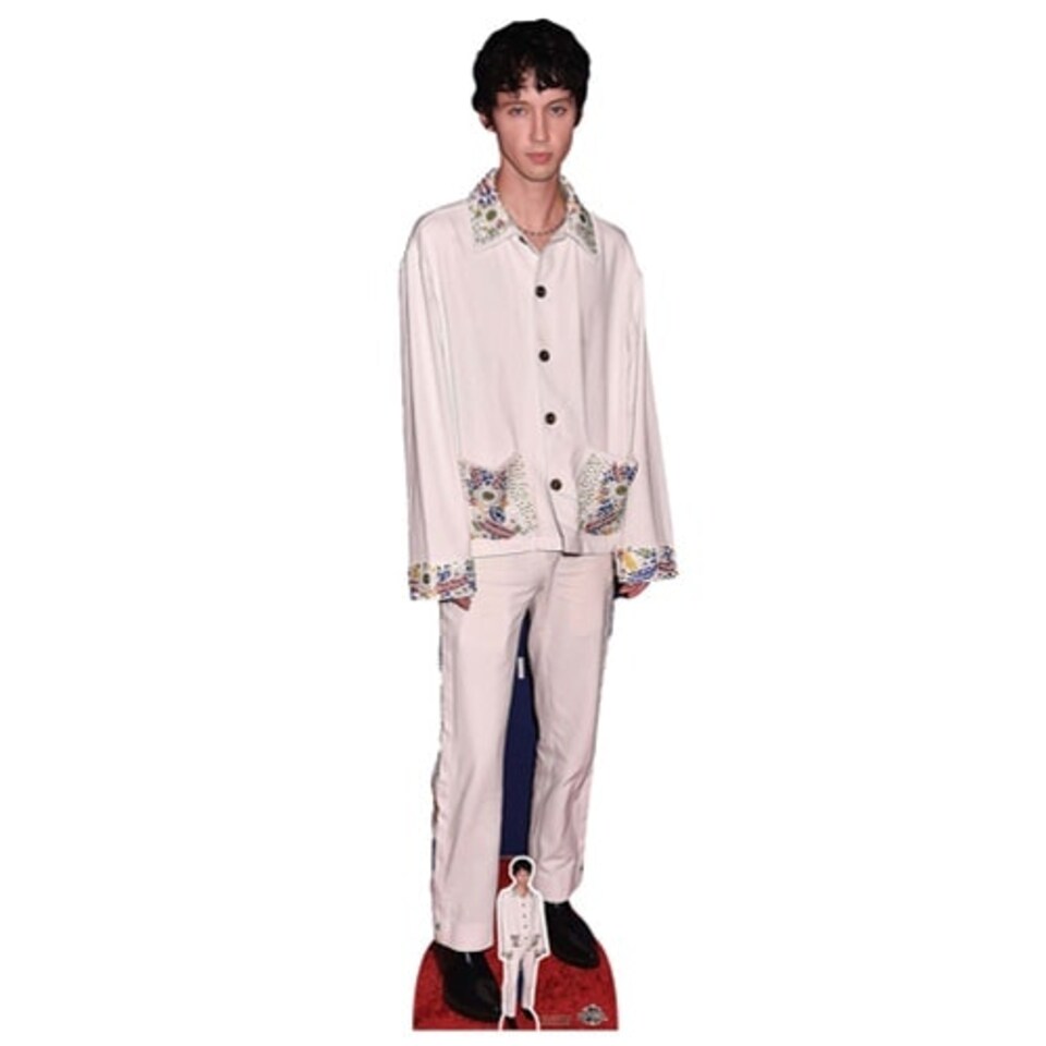 Troye Sivan White Suit Lifesize Cardboard Cutout 174cm