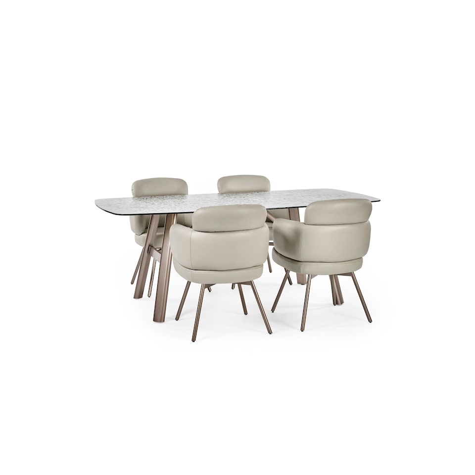image 1 of Callisto 200cm Rectangular Smoked Bubble Glass Dining Table