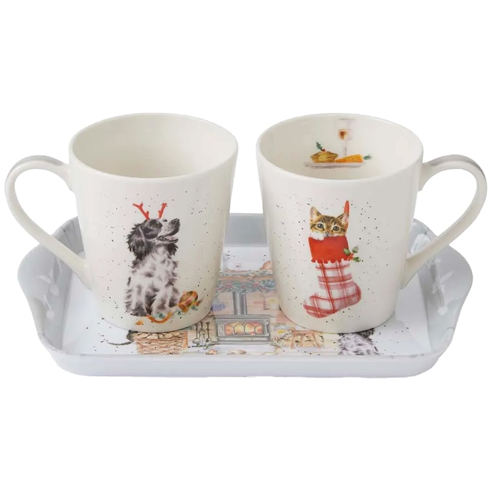 image 1 of Wrendale Designs Christmas No Place Like Home Mug and Tray Gift Set