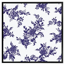 Roses print on polka dots (Picture Frame) Black | XL