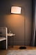 image 3 of ValueLights Curva Gloss Black Floor Lamp with Medium White Shade | White