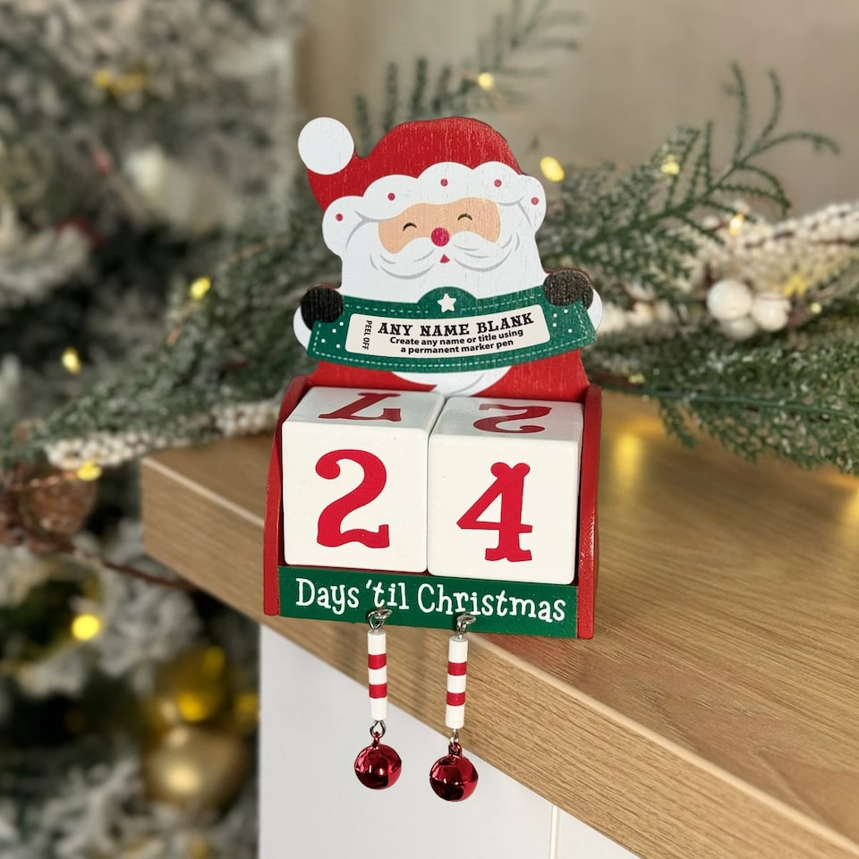 image 1 of Pre-personalised Wood Advent Block - Over 80 Titles - Blank Father