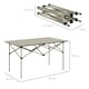 image 7 of Outsunny Portable Folding Camping Table w/ Roll Up Aluminium Top Carry Bag Khaki
