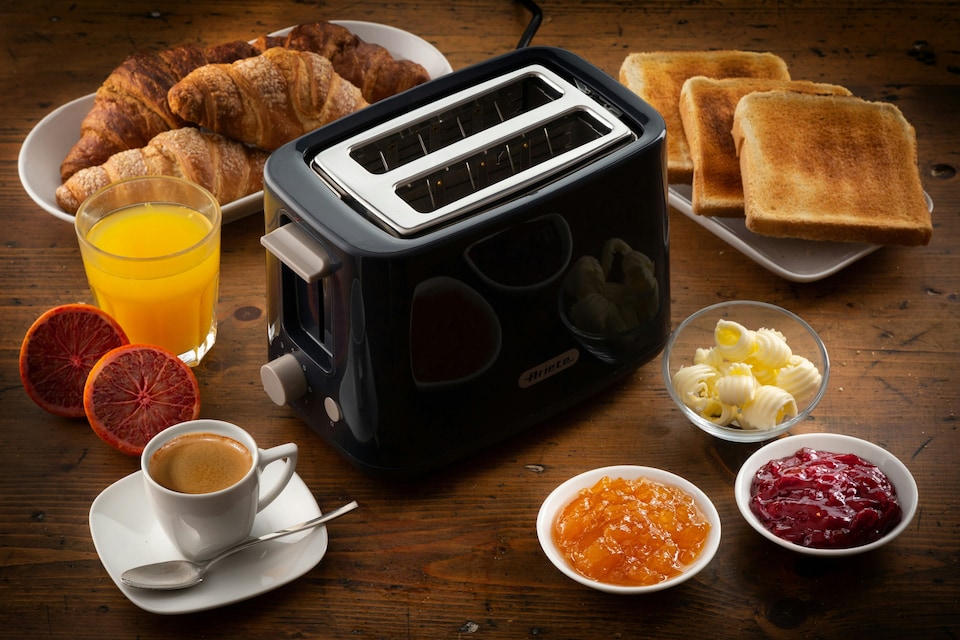 image 1 of Ariete 2 Slice Toaster, Breakfast Line, 760 W, 7 Browning Levels, Cold Touch, Dark Grey