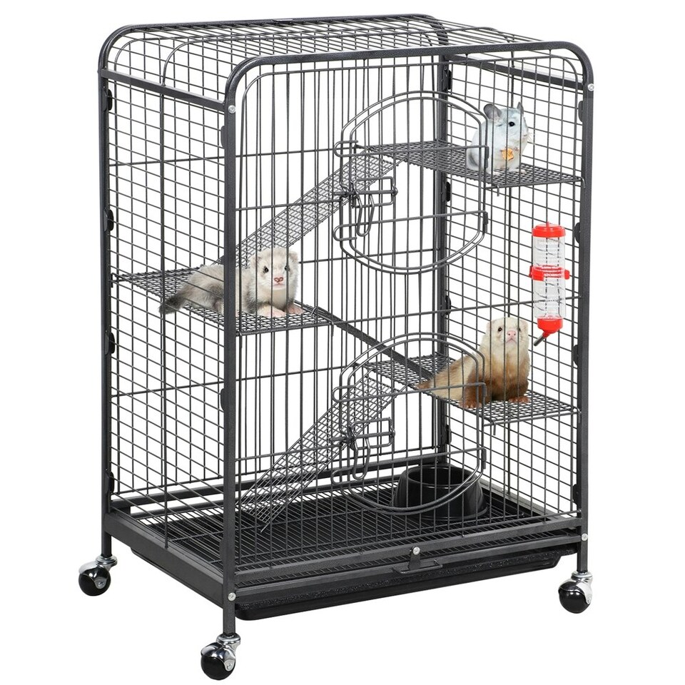 image 1 of Yaheetech 93.5 cm Tall 4-Tier Rolling Large Ferret Cage