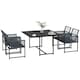 image 1 of Outsunny 5 Pieces Patio Dining Set with Foldable Back for Poolside