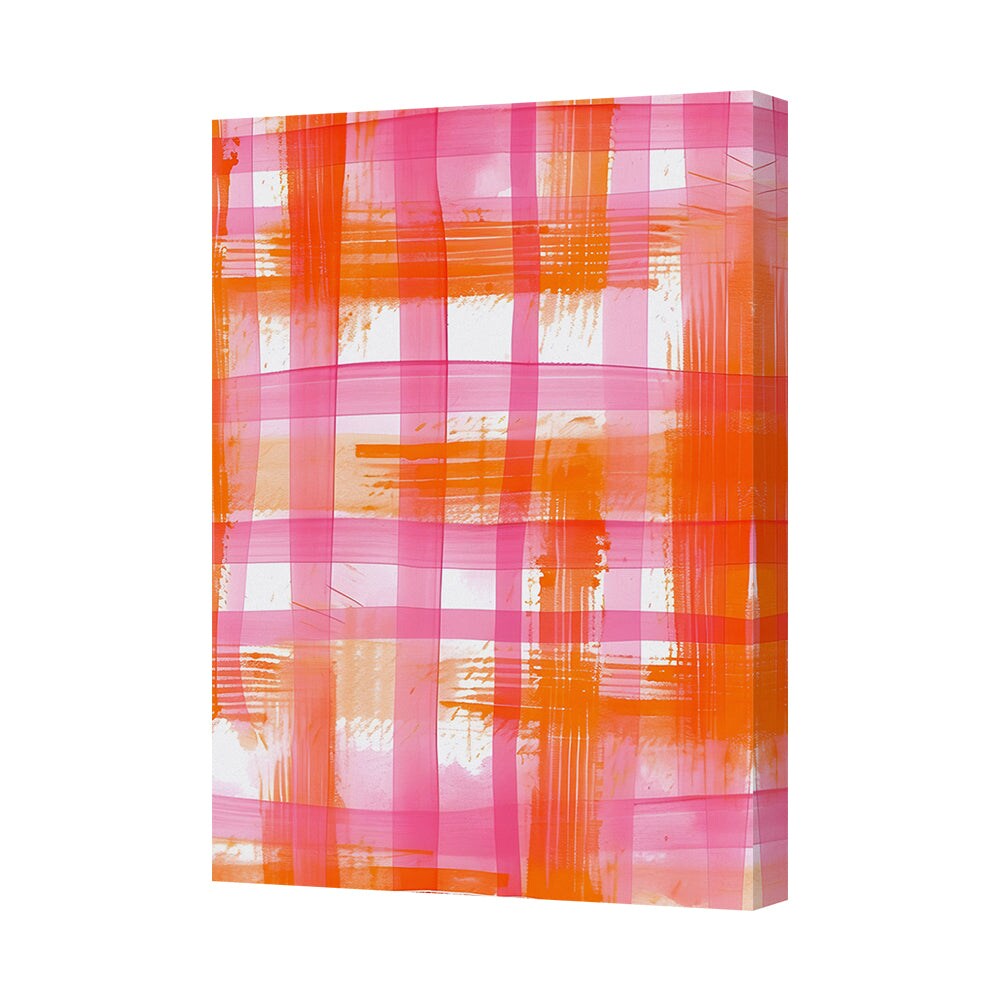 Abstract Pink Orange Canvas Art Print Handmade in the United Kingdom