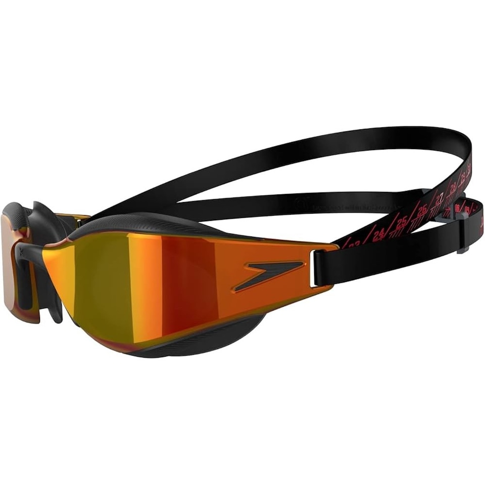 image 1 of Speedo Unisex Adult Fastskin Hyper Elite Swimming Goggles | Black | Black/Oxid Grey/Fire Red | One Size | 1