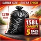 image 6 of Hero Ultimate Heavy Duty Bin Bags 158L Extra Large Refuse Sacks Black 5 Pack 90kg Load Capacity Recycled Plastic