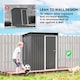 image 6 of Outsunny 5 x 3ft Garden Storage Shed with Sliding Door and Sloped Roof, Lean to Outdoor Equipment Tool Shed for Garden, Light Grey | Grey | 1