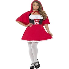Red Riding Hood Costume - Red - with Short Dress & Cape - 44685L