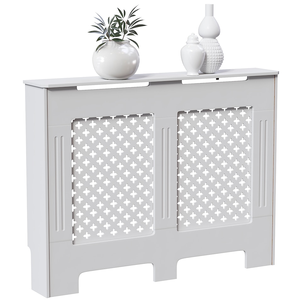 image 1 of Vida Designs Oxford Radiator Cover Painted MDF Cabinet, White, 111cm
