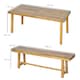 image 5 of Outsunny 3 Pieces Picnic Bench Set with Table and 2 Benches, Acacia wood Dining Trestle Beer Table and Seat, Natural Wood Finish