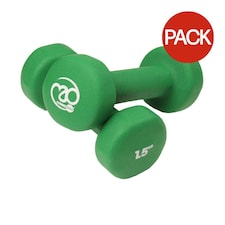Fitness Mad Dumbell Set (Pack Of 2) - Green - 1.5kg