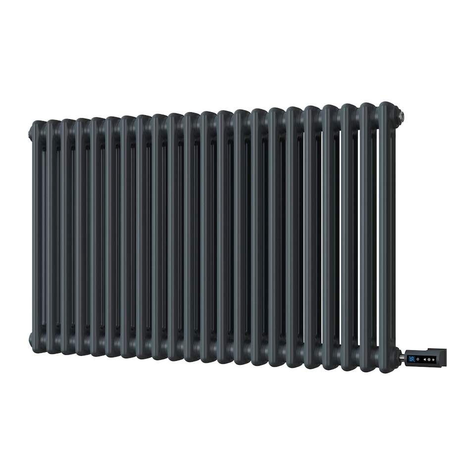 image 1 of Alpha - Anthracite Column Electric Radiator H600mm x W988mm 2 Column 900w Thermostatic WIFI
