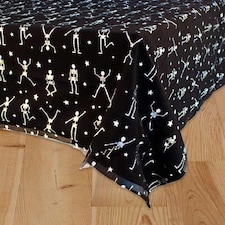 Halloween Skeletons See-Through Net Tablecover 178cm x 132cm
