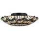image 2 of Alcott 2 Light Tiffany Flush Mount - Bronze Finish, E27