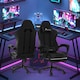 image 5 of Alivio Ergonomic Gaming Chair with Massage Lumbar Cushion & Retractable Footrest, PU Leather Video Game Chair (Black)