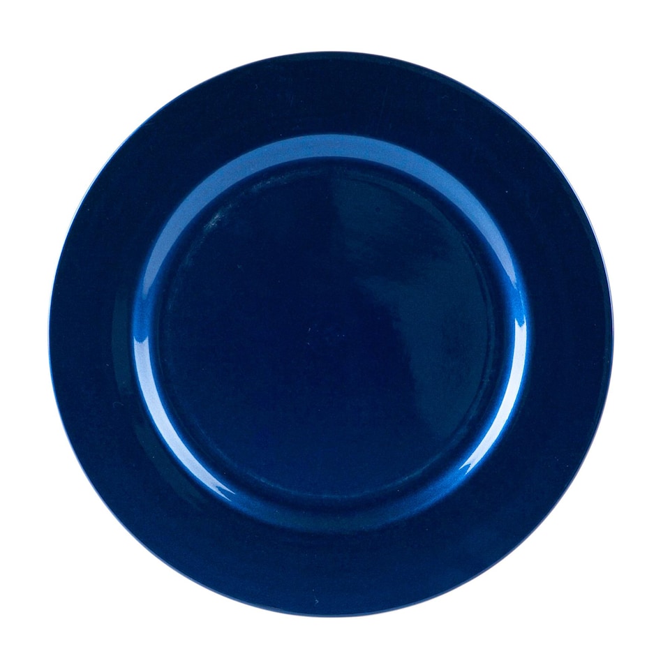 image 1 of Argon Tableware 12 Piece Metallic Charger Plates Set - Blue