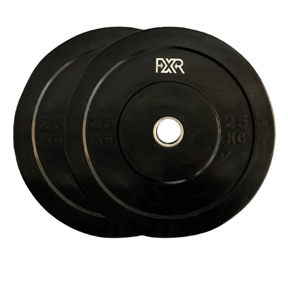 image 1 of Black Virgin Rubber Bumper Plates - 2 x 25kg