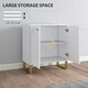 image 3 of HOMCOM Sideboard with Adjustable Shelves & 2 Doors for Living Room, White White | Gold