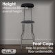 image 3 of Oypla Black Padded Folding High Chair Breakfast Kitchen Bar Stool Seat Black