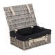 image 8 of 36cm Antique Wash Wicker Picnic Basket with Lining Grey | Grey | One Size