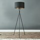image 1 of ValueLights Camden Black Tripod Floor Lamp Black & Gold Shade & Bulb Black