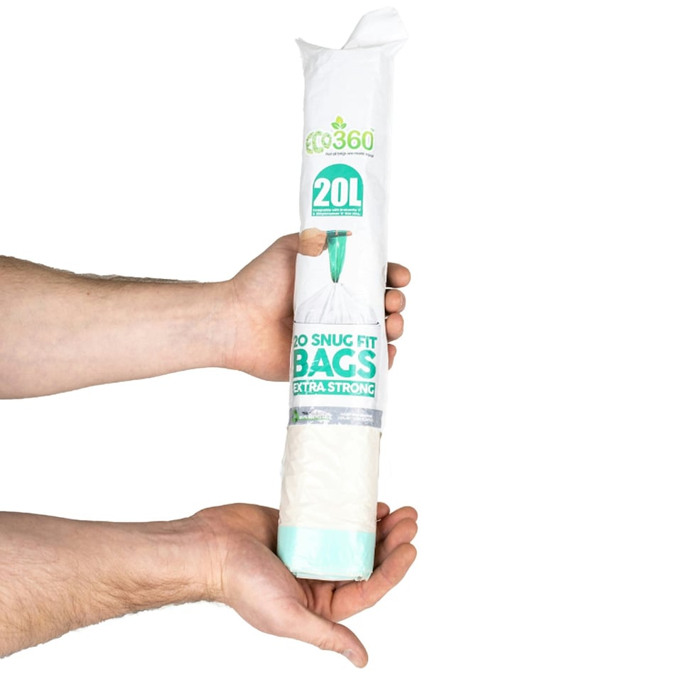 Eco360 Extra Strong Kitchen Drawstring Bin Liners 20L 20pk - One Colour - One Size