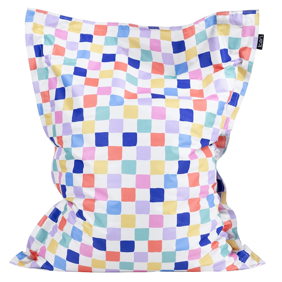 image 1 of icon Kids Giant Floor Cushion Checkfetti Print Multi Coloured