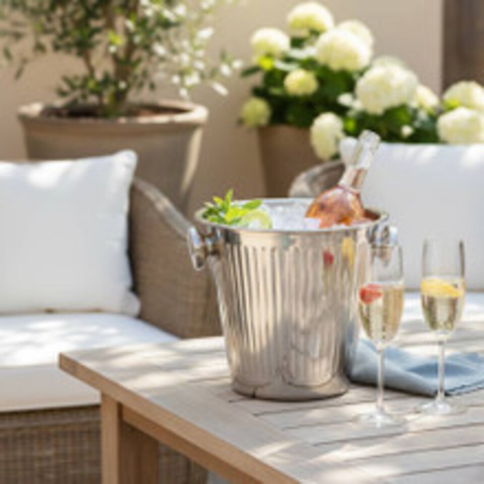 image 1 of Stainless Steel Champagne Cooler Bucket | Silver | 22 x 21 x 22 | 1
