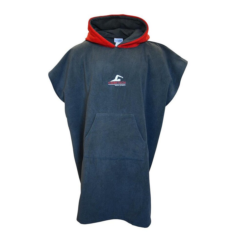 image 1 of SwimTech Childrens/Kids Microfibre Poncho | Grey | Grey/Red | One size | 1