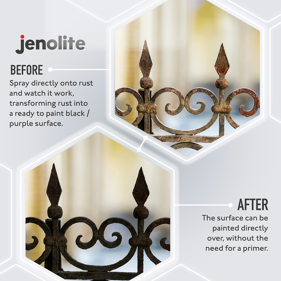 image 1 of Jenolite Ready to Paint Rust Converter Spray - 400ml - 2-Pack