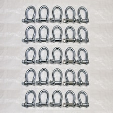 Bow Shackle Screw Pin Galvanised 11MM X25 (Commercial Chain Connector Caravan Tether)