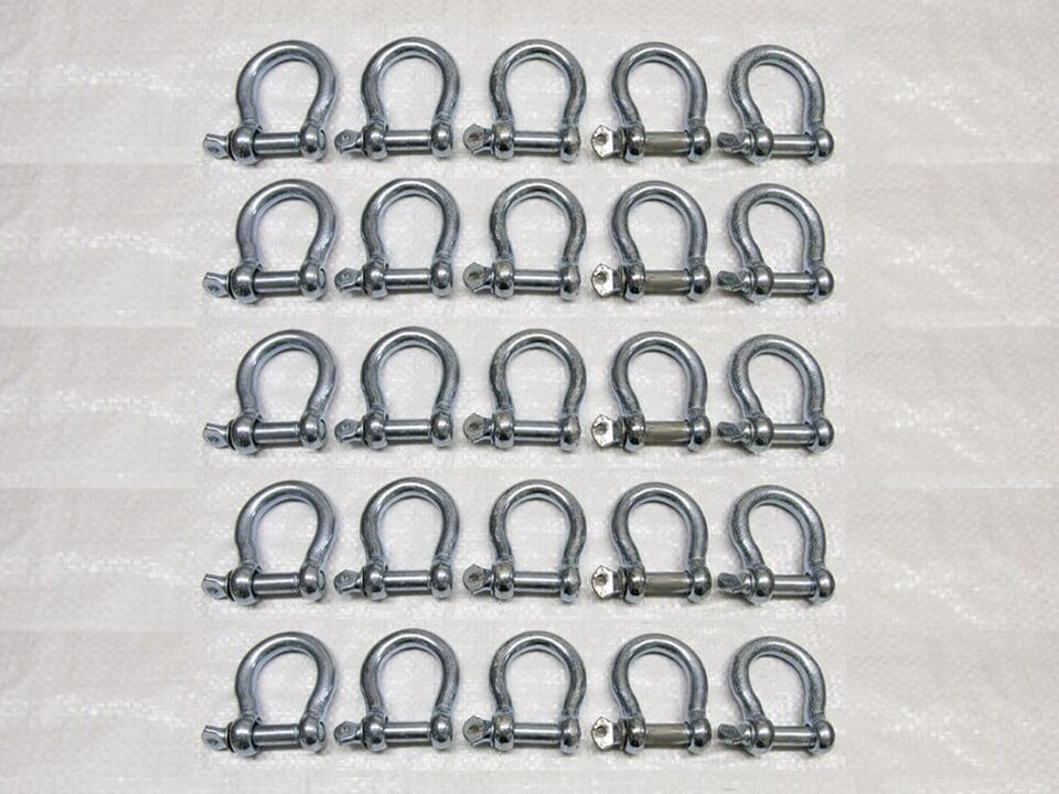Bow Shackle Screw Pin Galvanised 11MM X25 (Commercial Chain Connector Caravan Tether)