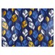 image 1 of White Blue & Gold Leaves On Navy Glass Chopping Board | Multi