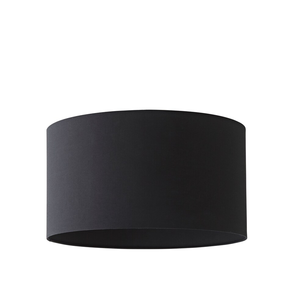 image 1 of ValueLights Reni Black Fabric Large Drum Shade | Black