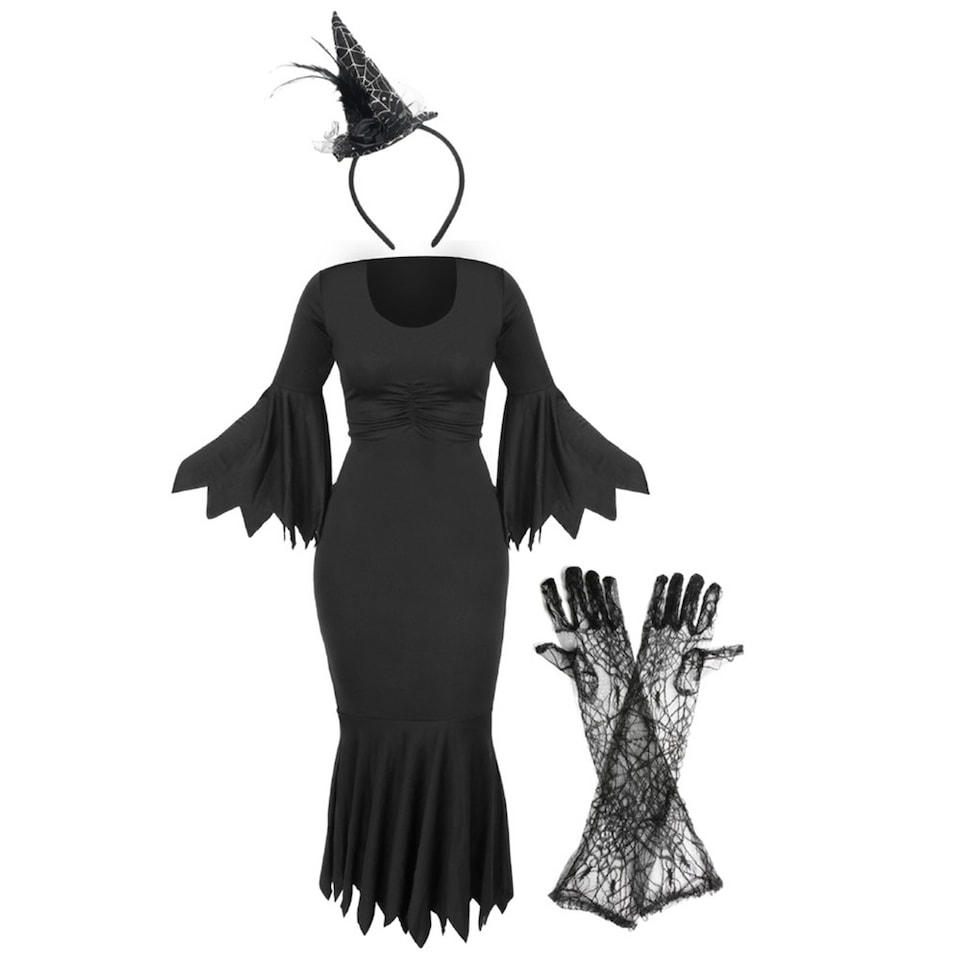 image 1 of Spider Witch Costume | Black | 2XL