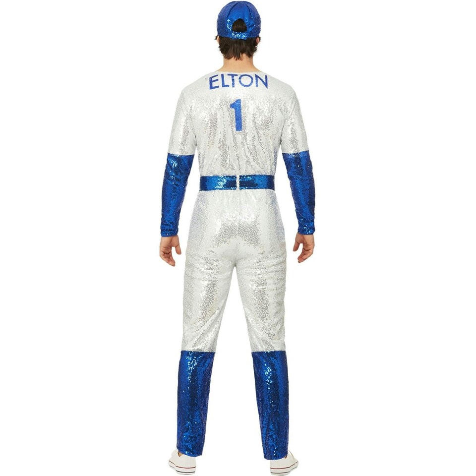 image 1 of Elton John Mens Deluxe Sequin Costume Set - Blue/Silver - S S