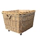 image 3 of Square Hessian Lined Wheeled Log Basket | Brown | Brown | L