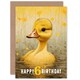 image 1 of Kids Age Cute Sweet Duck Duckling Pond Flowers Child Kids Birthday Card