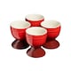 image 1 of Cooks Professional 4 Piece Egg Cup Set - Dishwasher Safe Stoneware | Red | Red | 4
