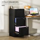 image 3 of HOMCOM 3 Drawer File Cabinet with Lock, Vertical Filing Cabinet with Adjustable Hanging Bars for A4 and Letter Size File Folders, Printer Stand with Storage, Black | Black | Black