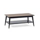 image 2 of Walnut and Black Coffee Table with Shelf | Black | Black