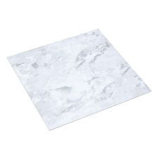 Living and Home Square Stone Effect Floor Tiles 24Pcs - Gray & White Ink Pattern Multi