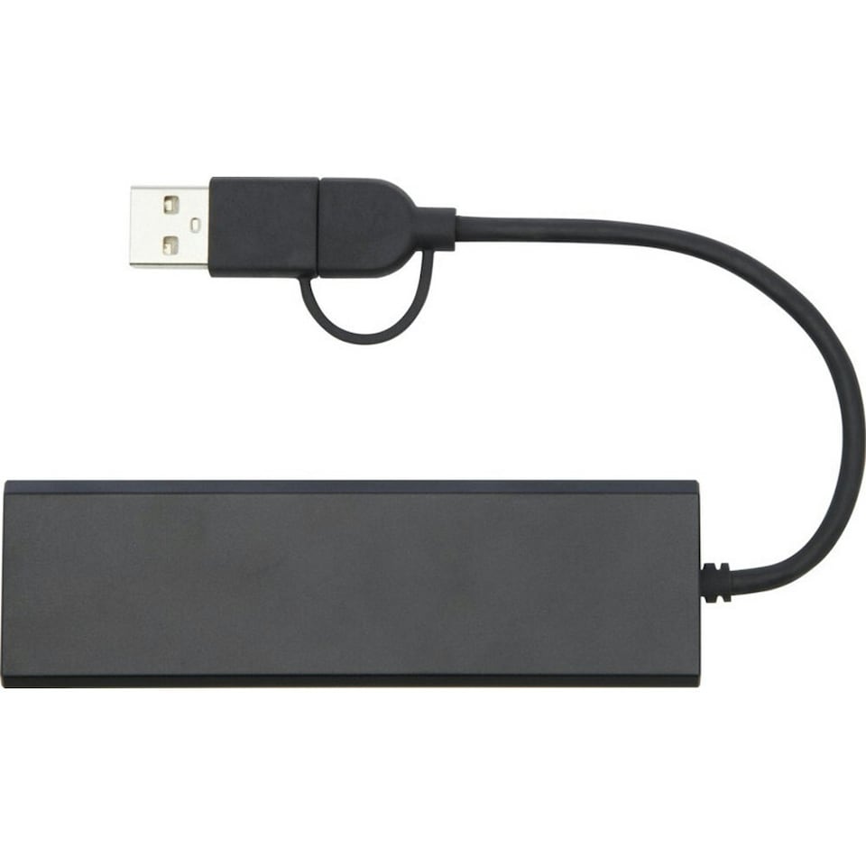 image 1 of Tekio Rise Recycled Aluminium USB 2.0 Hub - Solid Black - One Size
