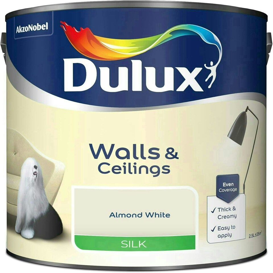 image 1 of Dulux Silk Almond White 2.5L Paint