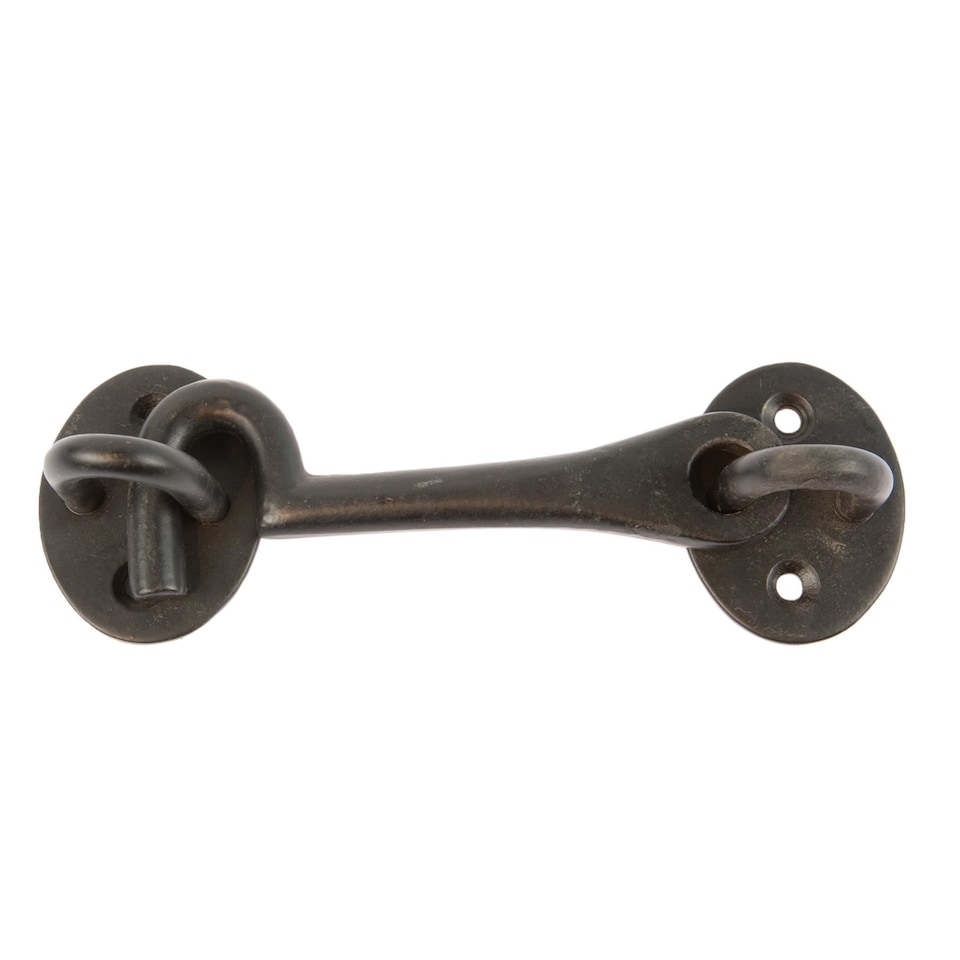 image 1 of Hammer & Tongs Rustic Cabin Hook and Eye - W125mm - Black