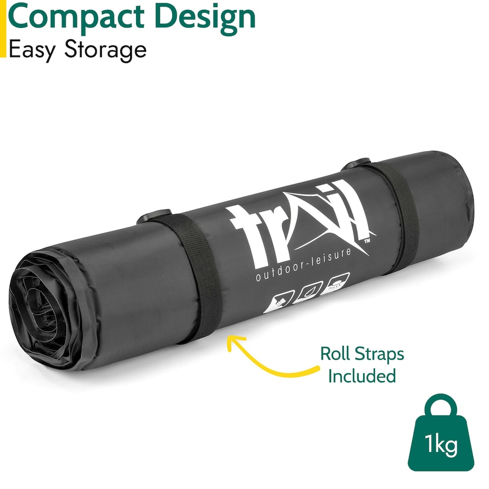 image 1 of Self Inflating Mat with Pillow - Black
